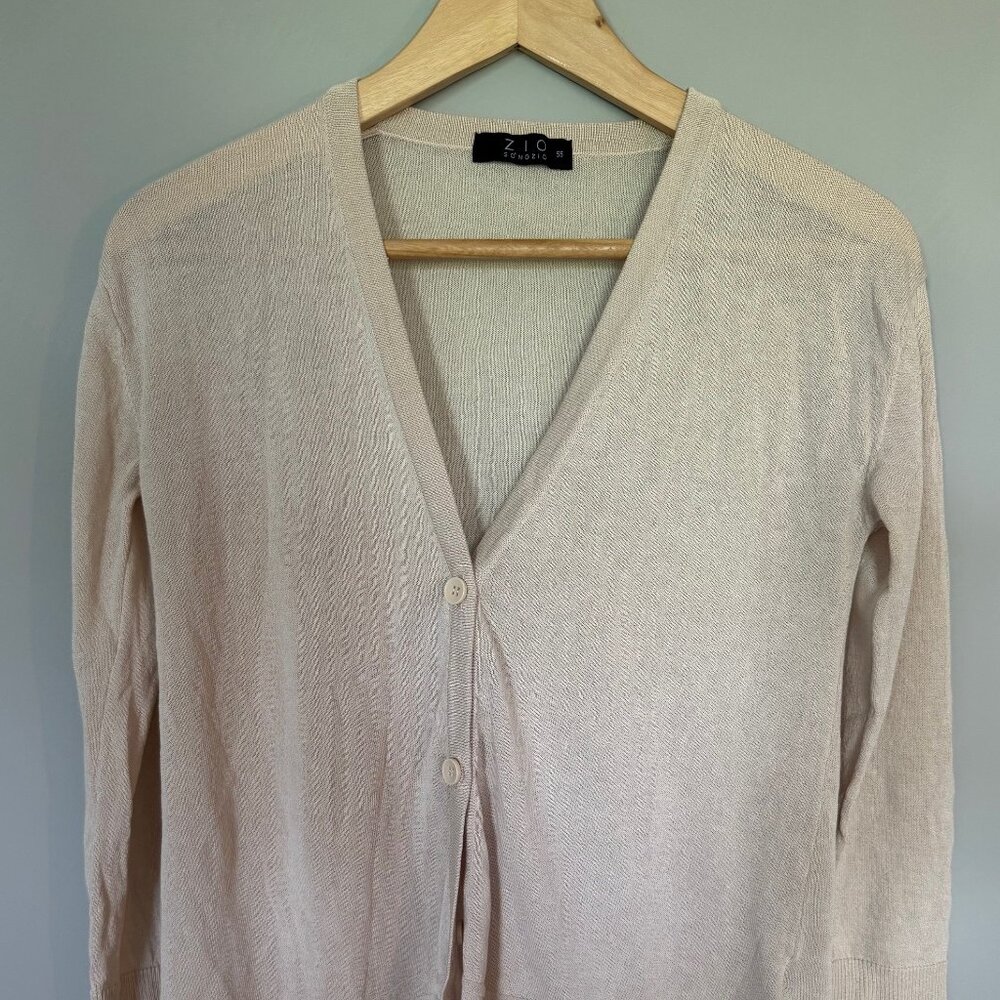 Zio Songzio Semi-Sheer Ivory Cardigan